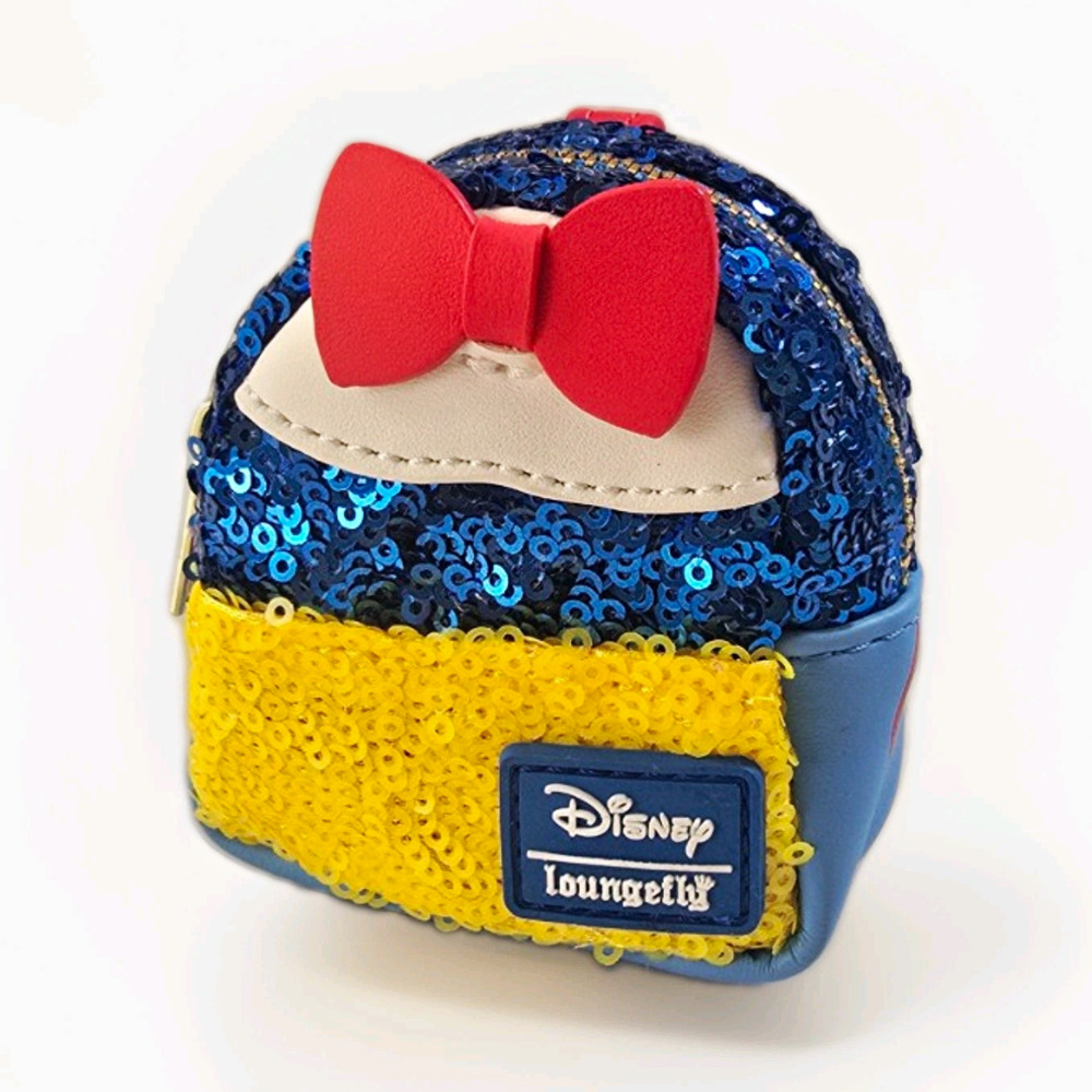 Loungefly Disney Snow White Sequin Mini Backpack Keychain Coin Bag NO BOX